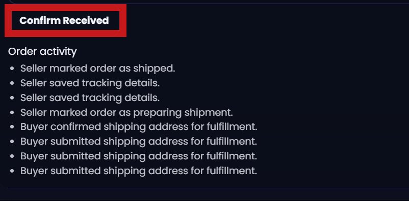 Confirm received control on the buyer's fulfillment order